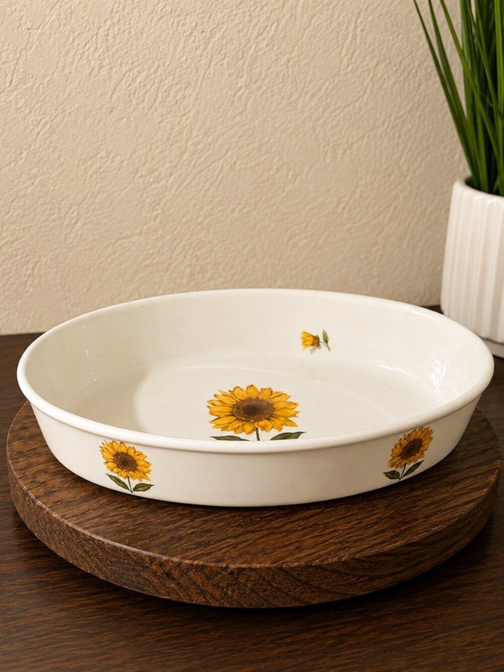 BIA Cordon Bleu Sunflower Oval Baking Dish – Stoneware – Vintage Floral – 10.75”